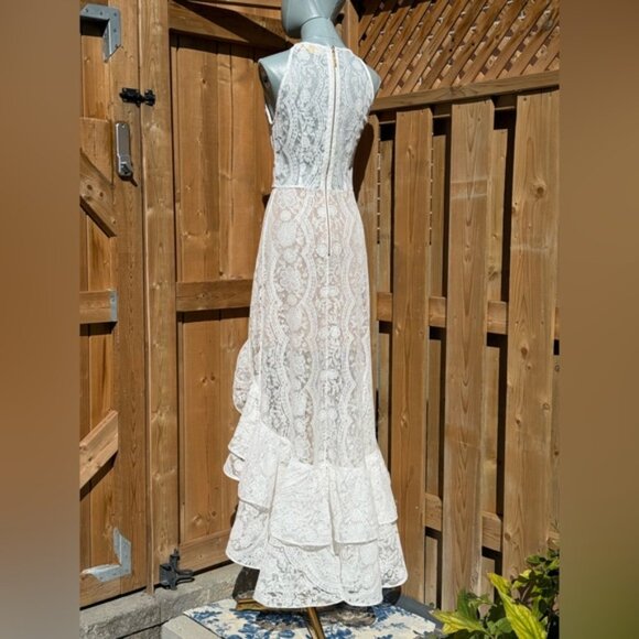 🆕 BRONX & BANCO 🧿 NWOT Sicilia White Lace Tiered Ruffle Dress, Sz XS US 2 - Picture 7 of 16